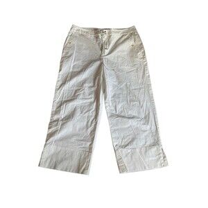 Ralph Ralph Lauren Womens Wide Leg Crop Pants Size‎ 12 White Nautical Sailor